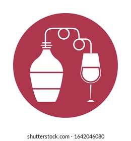 wine bottle drink with cup vector illustration design