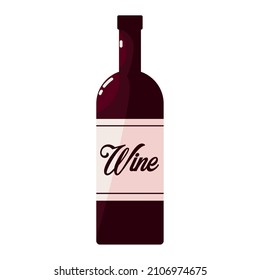 wine bottle drink icon flat