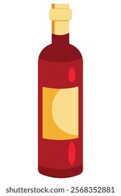 wine bottle drink isolated design