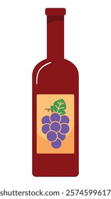 wine bottle drink isolated design