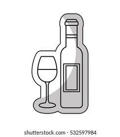 wine bottle drink isolated icon vector illustration design