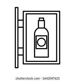 wine bottle drink label hanging vector illustration design