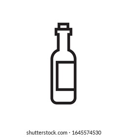 Weinflasche Getränk Linie Stil Symbol Vektorillustration Design