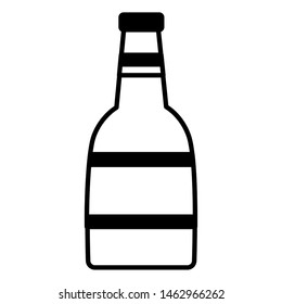 wine bottle drink on white background vector illustration white and black