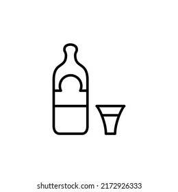 wine bottle editable stroke icon, Smart stroke icon