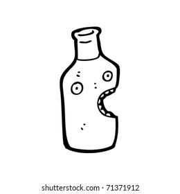 wine bottle with face cartoon