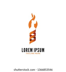 Wine bottle fire logo vector color