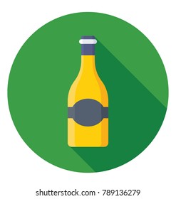
Wine Bottle Flat Colored Icon
