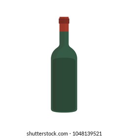 Wine bottle flat design icon.