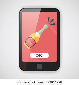 Wine bottle flat icon with long shadow,eps10