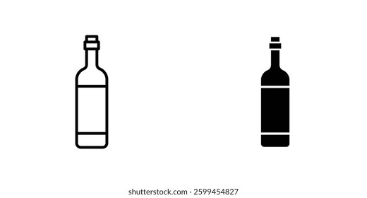 Wine bottle flat simple vector icons illustration set.