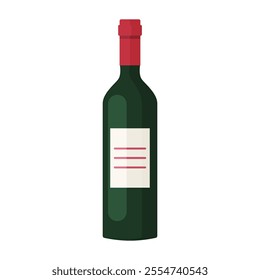 Wine bottle flat vector design on a white background