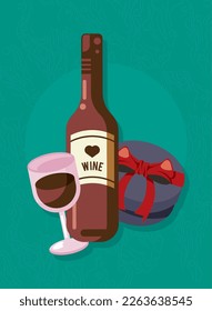 wine bottle and gift icon