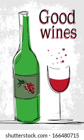 wine bottle and glass