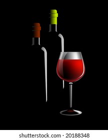 wine bottle and glass