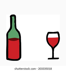 wine bottle and glass