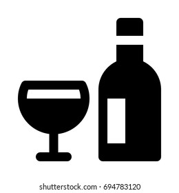 wine bottle and glass