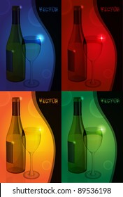 wine bottle and glass
