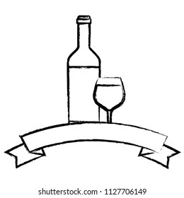 wine bottle and glass design