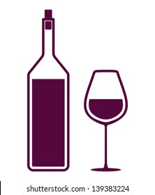 Wine bottle and a glass icon