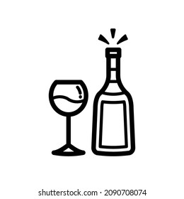 Wine bottle and Wine glass icon.