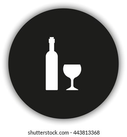 Wine bottle with glass icon.