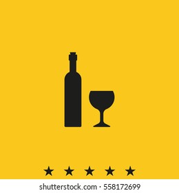 Wine bottle with glass icon.