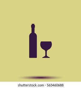 Wine bottle with glass icon.
