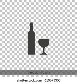 Wine bottle with glass icon.