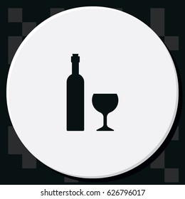 Wine bottle with glass icon.