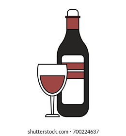 wine bottle and glass  icon image 