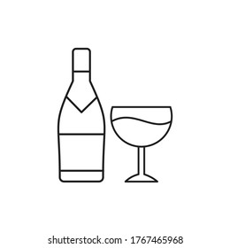 wine bottle glass icon vector sign