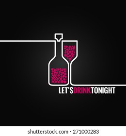 wine bottle glass line design background