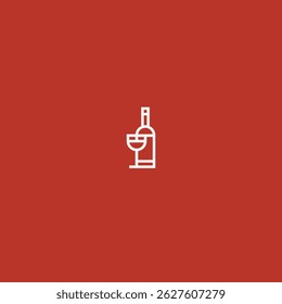 Wine bottle glass logo icon flat vector design