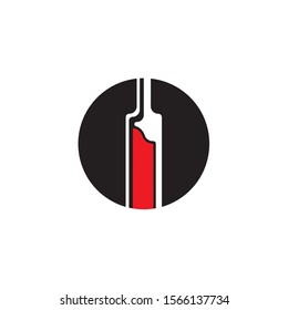 Wine bottle and glass logo symbol template vector illustration 
