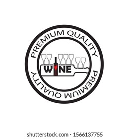 Wine bottle and glass logo symbol template vector illustration 
