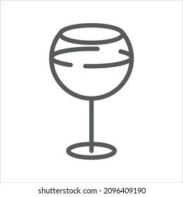 Wine Bottle Glass Simple Line Icon