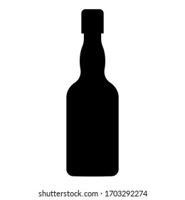 wine bottle glass vector icon. Bottle wine drink icon. The wine icon 