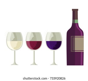 wine bottle and glasses