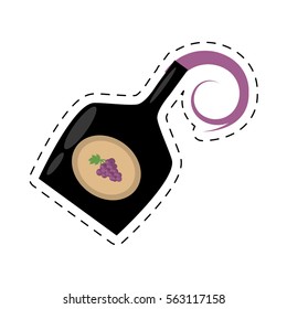 wine bottle grape celebration dot line vector illustration eps 10