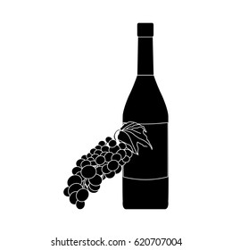 wine bottle and grapes icon image 