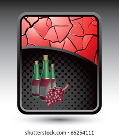 wine bottle and grapes red cracked backdrop