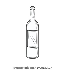 botella de vino mano extraída