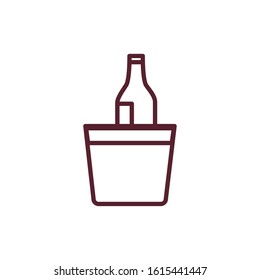wine bottle in ice pot icon vector illustration design