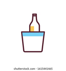 wine bottle in ice pot icon vector illustration design