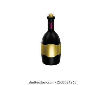 wine bottle icon 3d illustration render