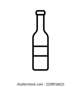 Wine bottle icon. Alcohol drink shape element. Vector illustration isolated on white background. Vector illustration.