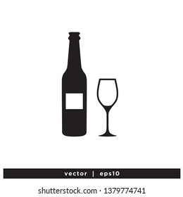wine and bottle icon beverage symbol