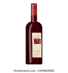 Wine bottle icon cartoon vector. Mulled wine. Hot drink