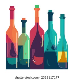 Wine bottle icon, celebration, isolated decoration icon isolated